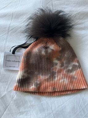 NWT Linda Richards Tie dye Pom Beanie
